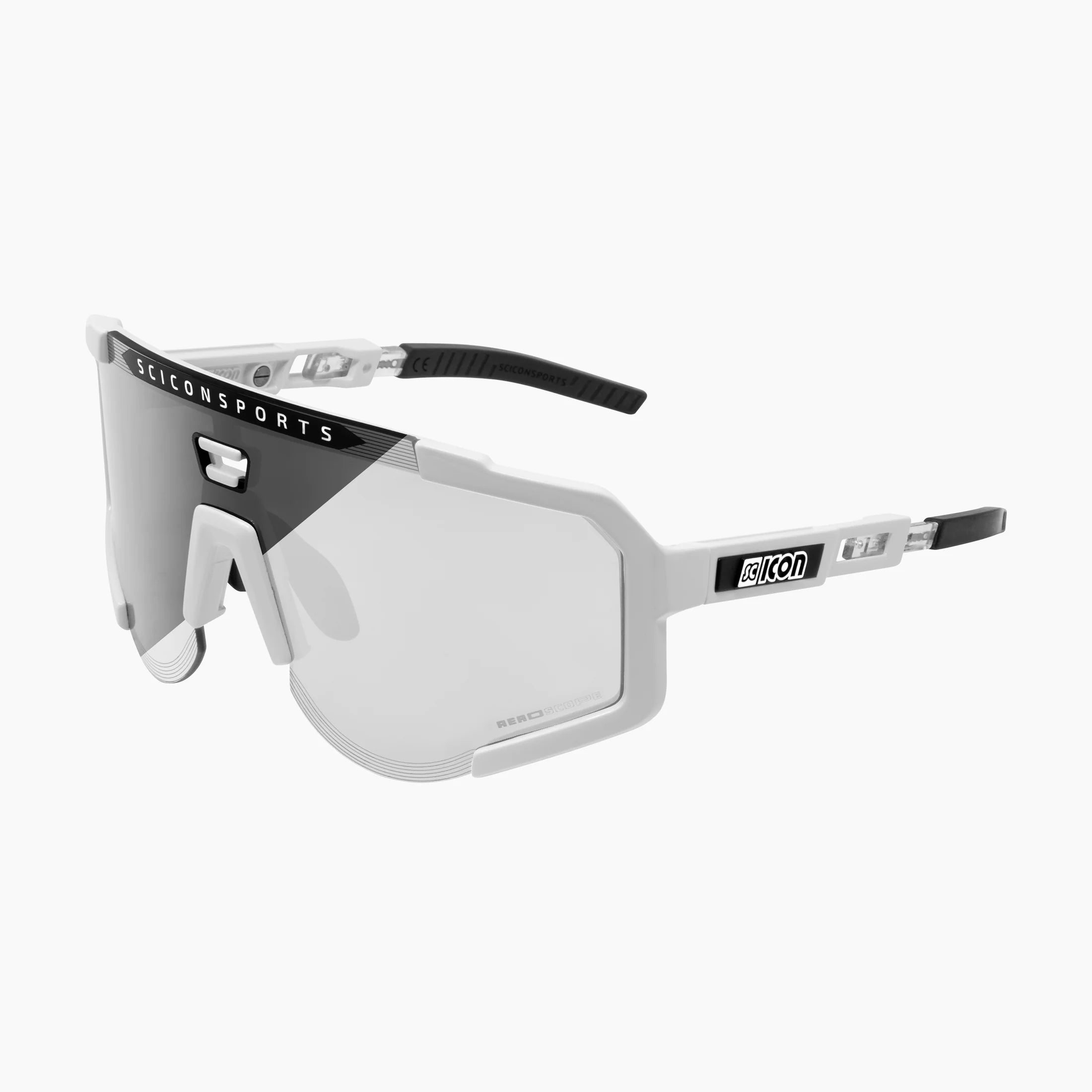 SCICON AEROSCOPE White Gloss SCNPP Photocromic Silver  משקפי רכיבה