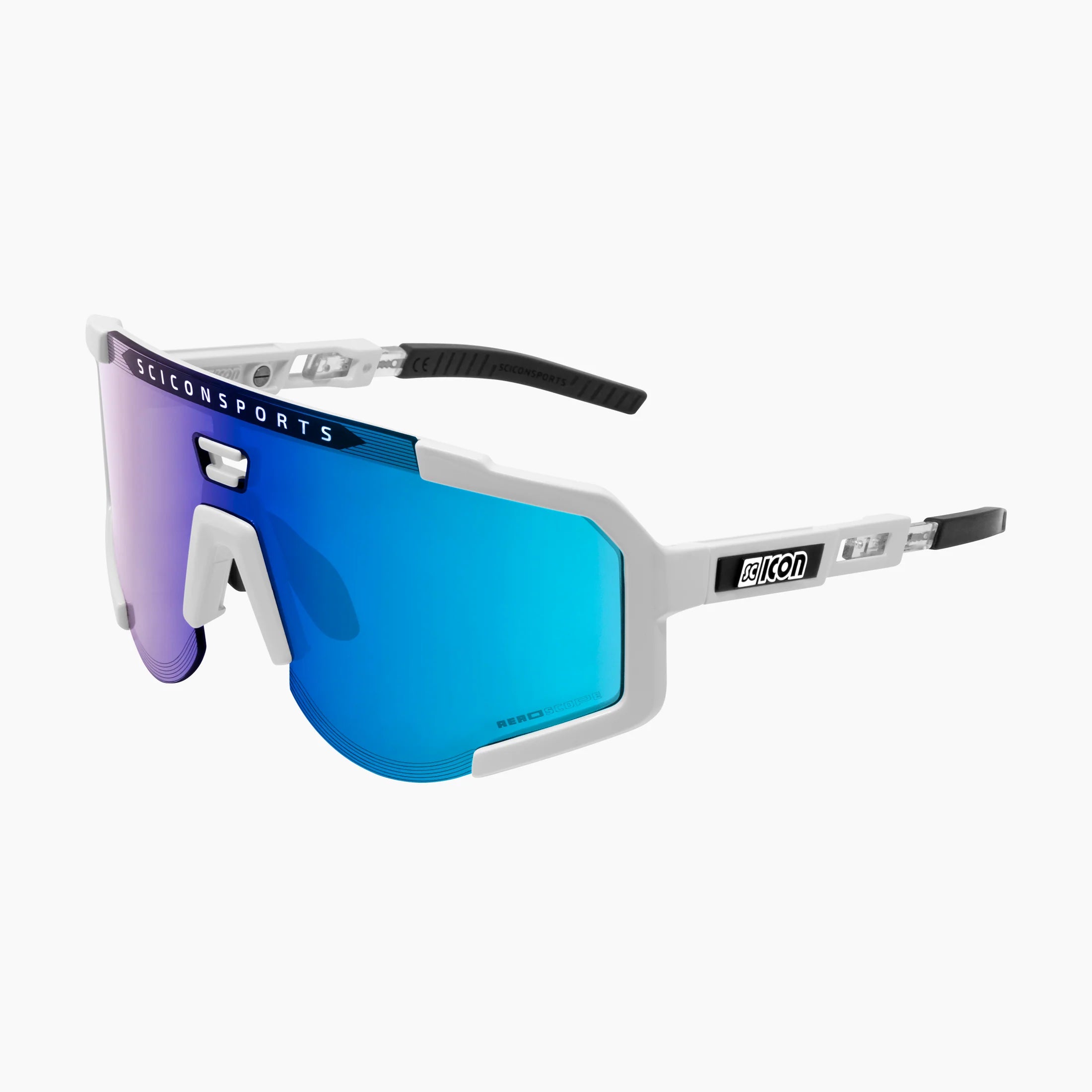 SCICON AEROSCOPE White Gloss SCNPP Multimirror Blue  משקפי רכיבה