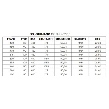 PINARELLO X5 SHIMANO 105 Di2 2026